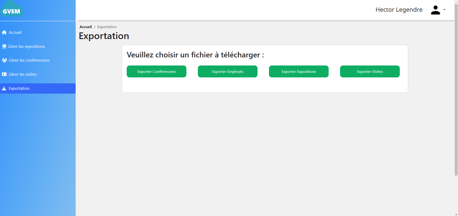 Image coorespondant à l'exportation de l'application web